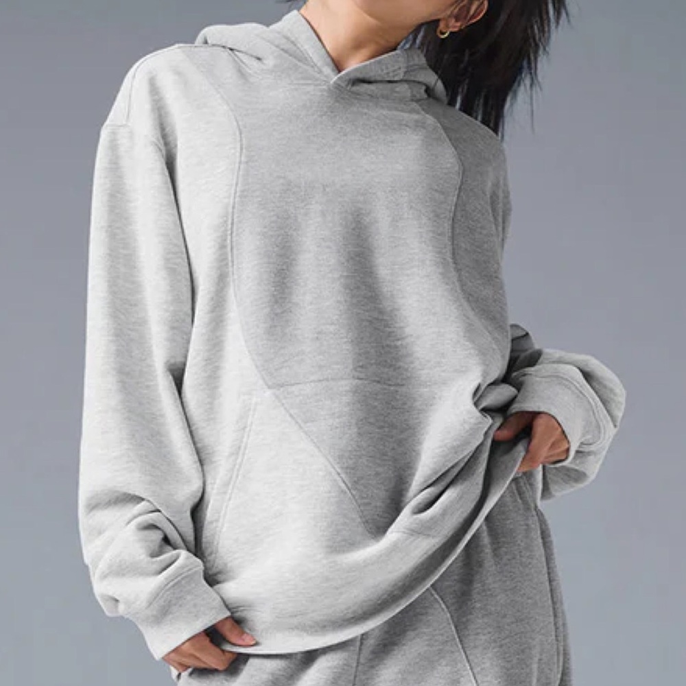 Alo Yoga Make Waves Hoodie Athletic Heather Grey Tonal XXS